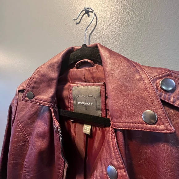 Maurices Maroon Leather Jacket - Picture 5 of 5